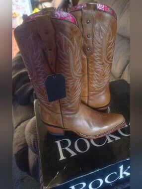 Rocky Women's Tan Western Heeled Cowboy Boots